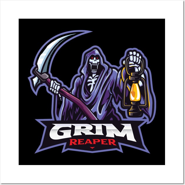 grim reaper mascot design Wall Art by drydenshops